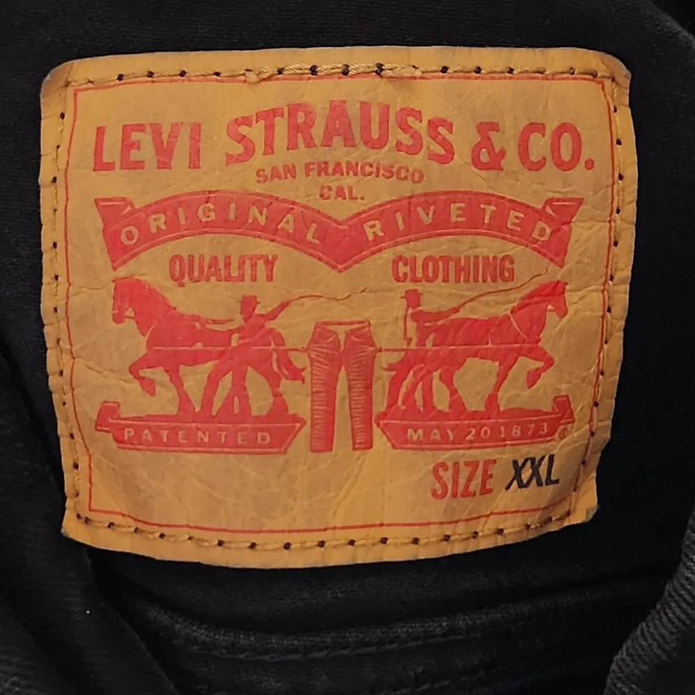 Levis Denim‎ Trucker Jacket Mens XXL Black Button Front Cotton Stretch - Picture 3 of 10